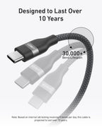 Anker Nano Charger (45W, Smart Display, 180° Foldable) and USB-C to USB-C Cable