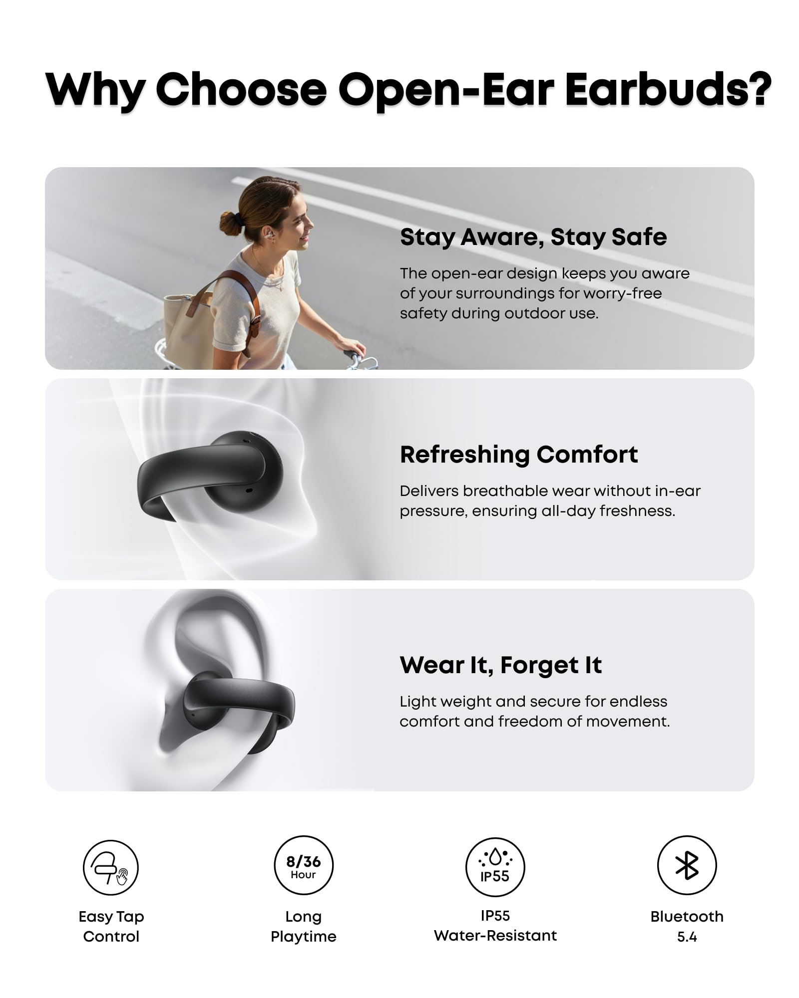 soundcore AeroClip | Open-Ear Clip-On Earbuds with Adaptive Comfort