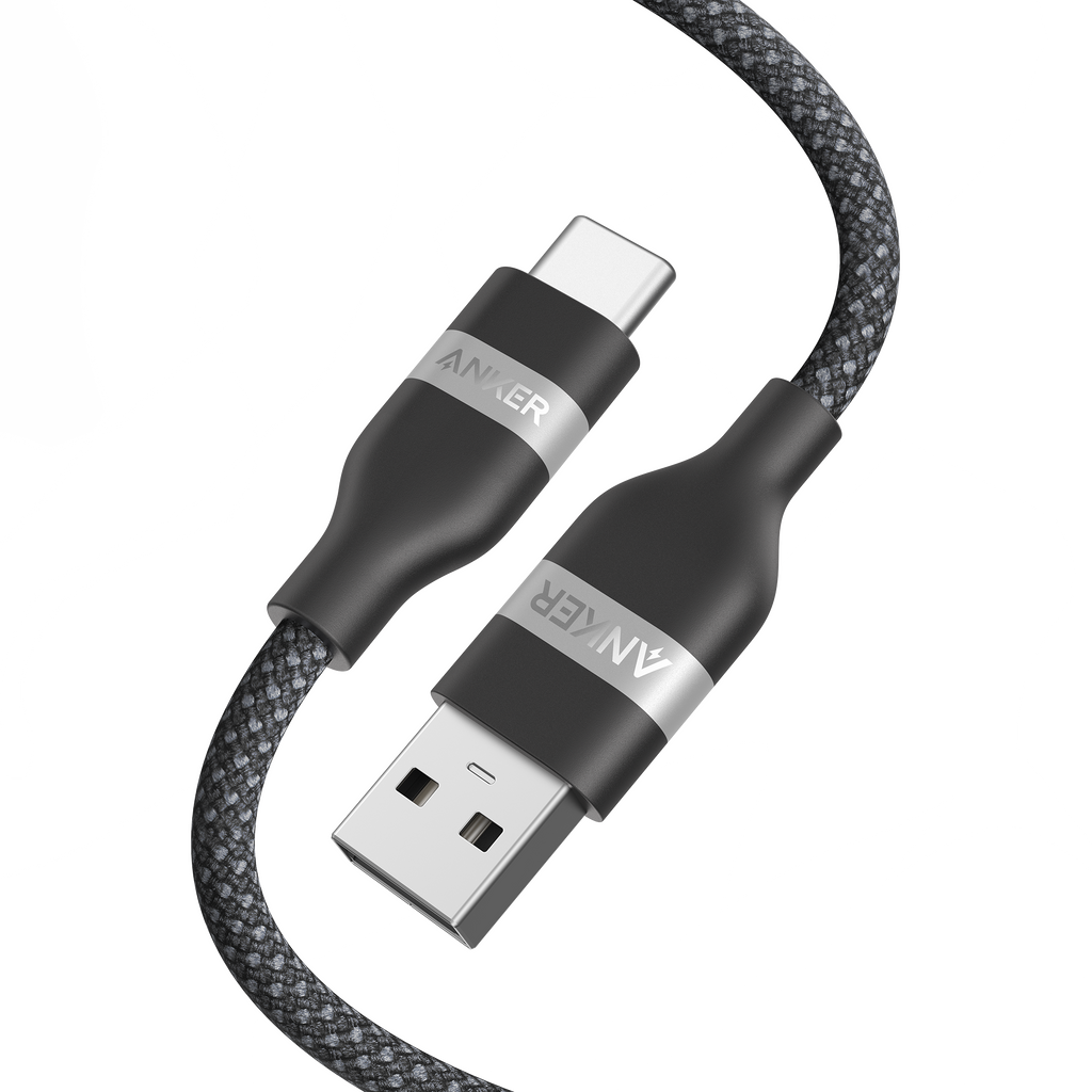 Anker with braided black cable for USB-C charging