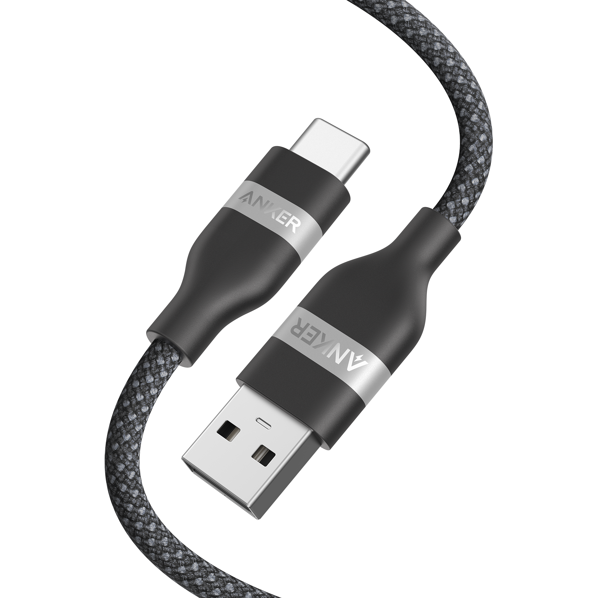 Anker with braided black cable for USB-C charging