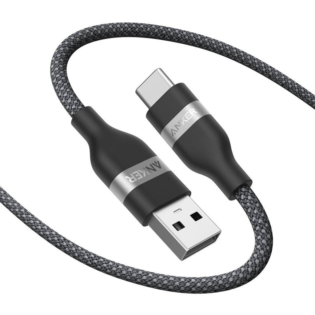 Anker USB-C cable with durable braided design, charging