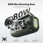 soundcore best outdoor speaker with 80W subwoofer and LED radiator