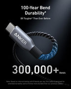 Anker USB-C cable with high durability for 300,000+ bends