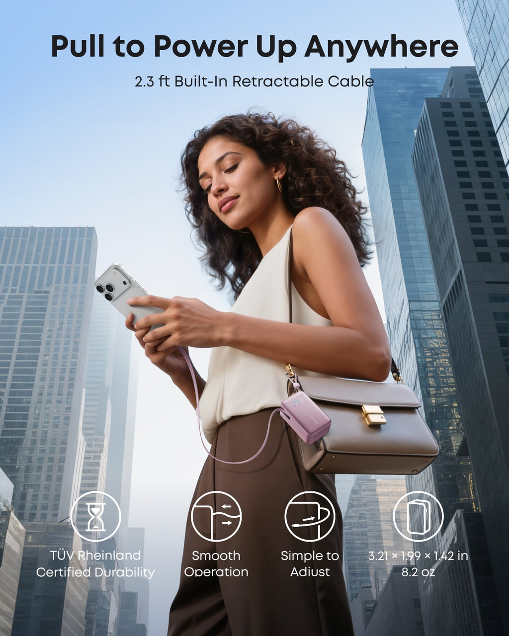 Anker Nano Power Bank (10K, 45W, Built-In Retractable USB-C Cable) | Customizable