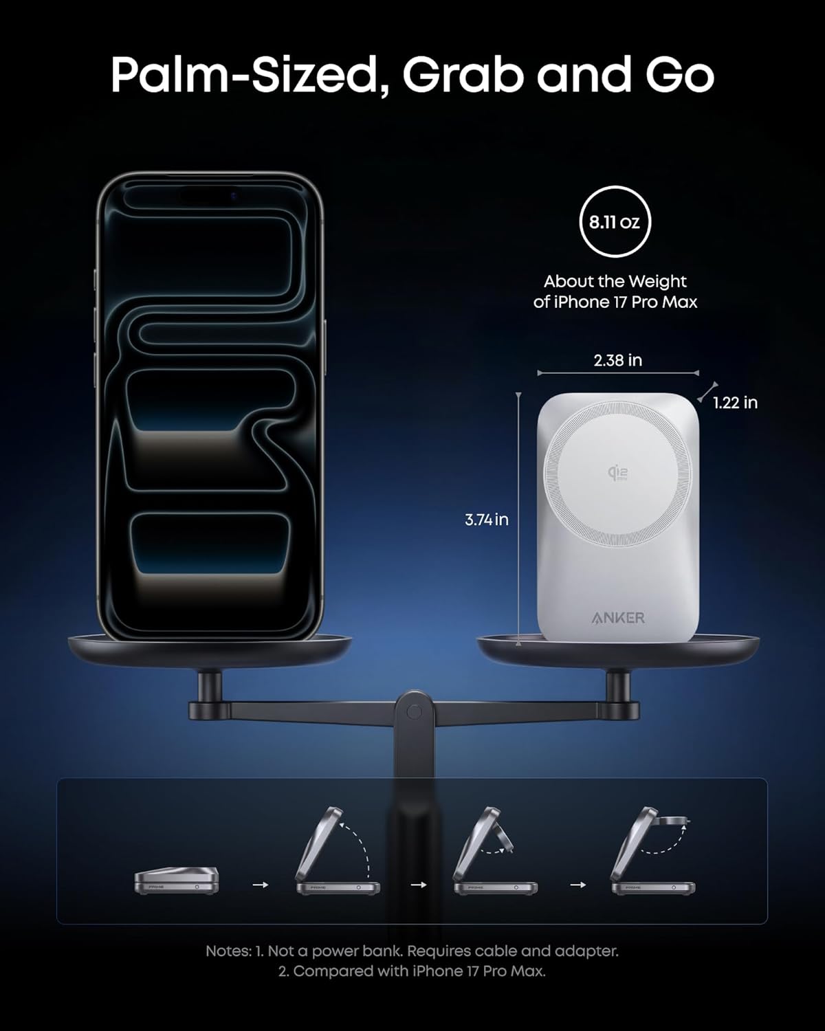 Anker Prime Wireless Charging Station (3-in-1, MagGo, AirCool, Foldable)(BOA)