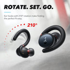 soundcore earphones with 210° rotating ear hooks for custom fit