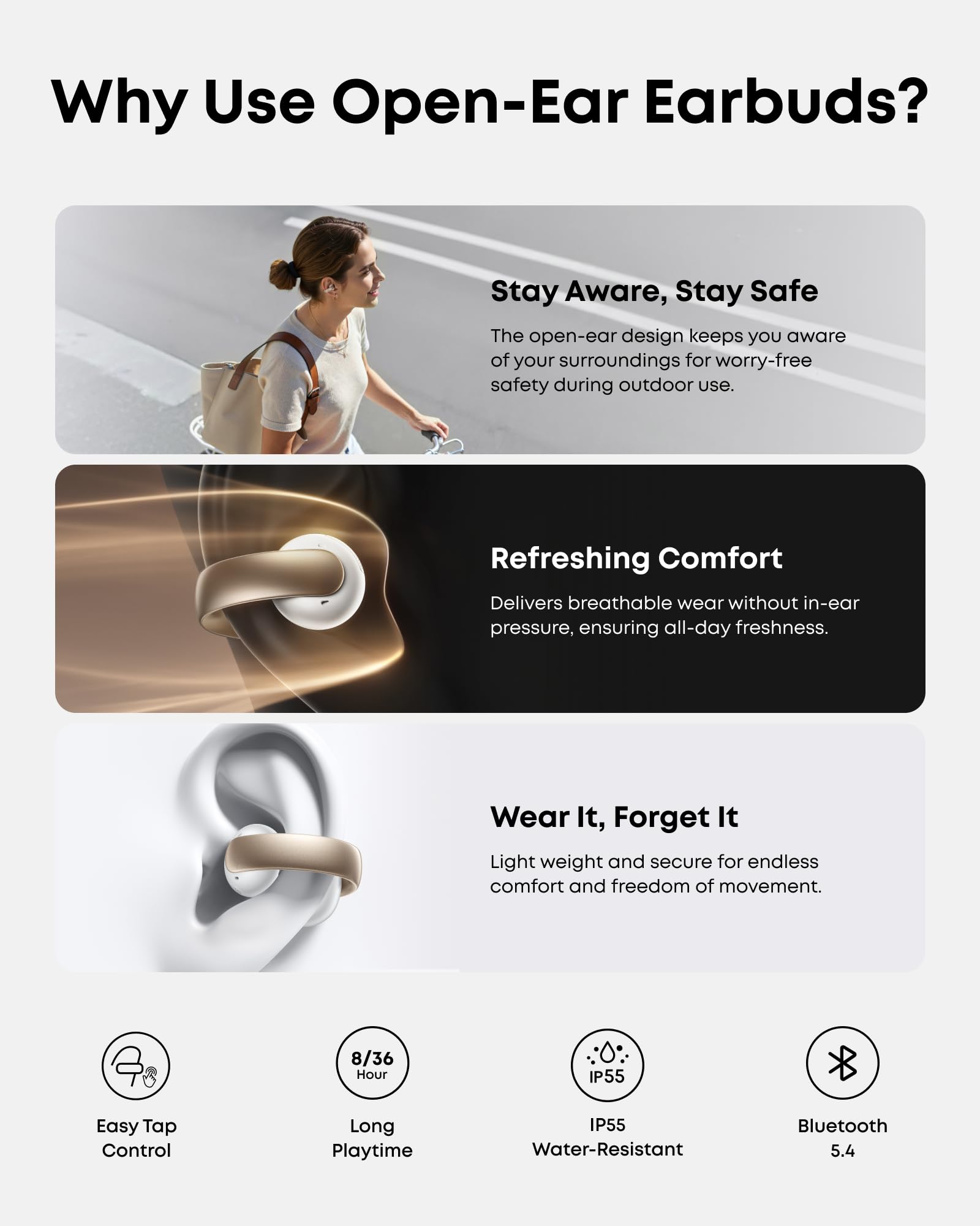 soundcore AeroClip | Open-Ear Clip-On Earbuds with Adaptive Comfort