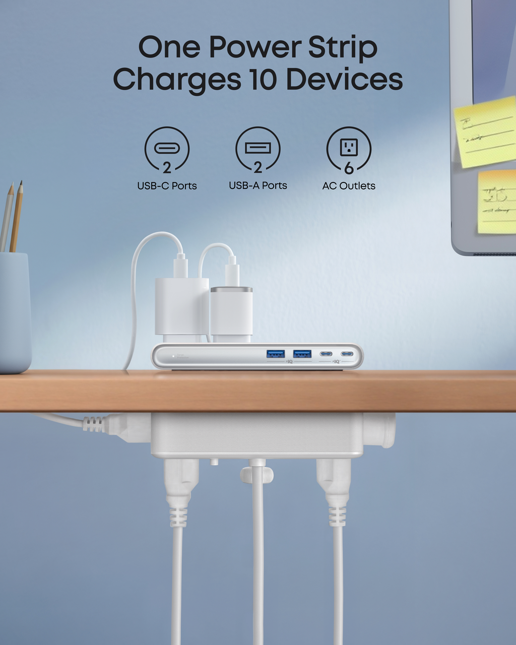 Anker Nano Power Strip (10-in-1, 70W, Clamp) WM