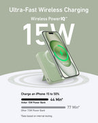Anker 15W power bank for iPhone 15 with ultra-fast wireless charging.
