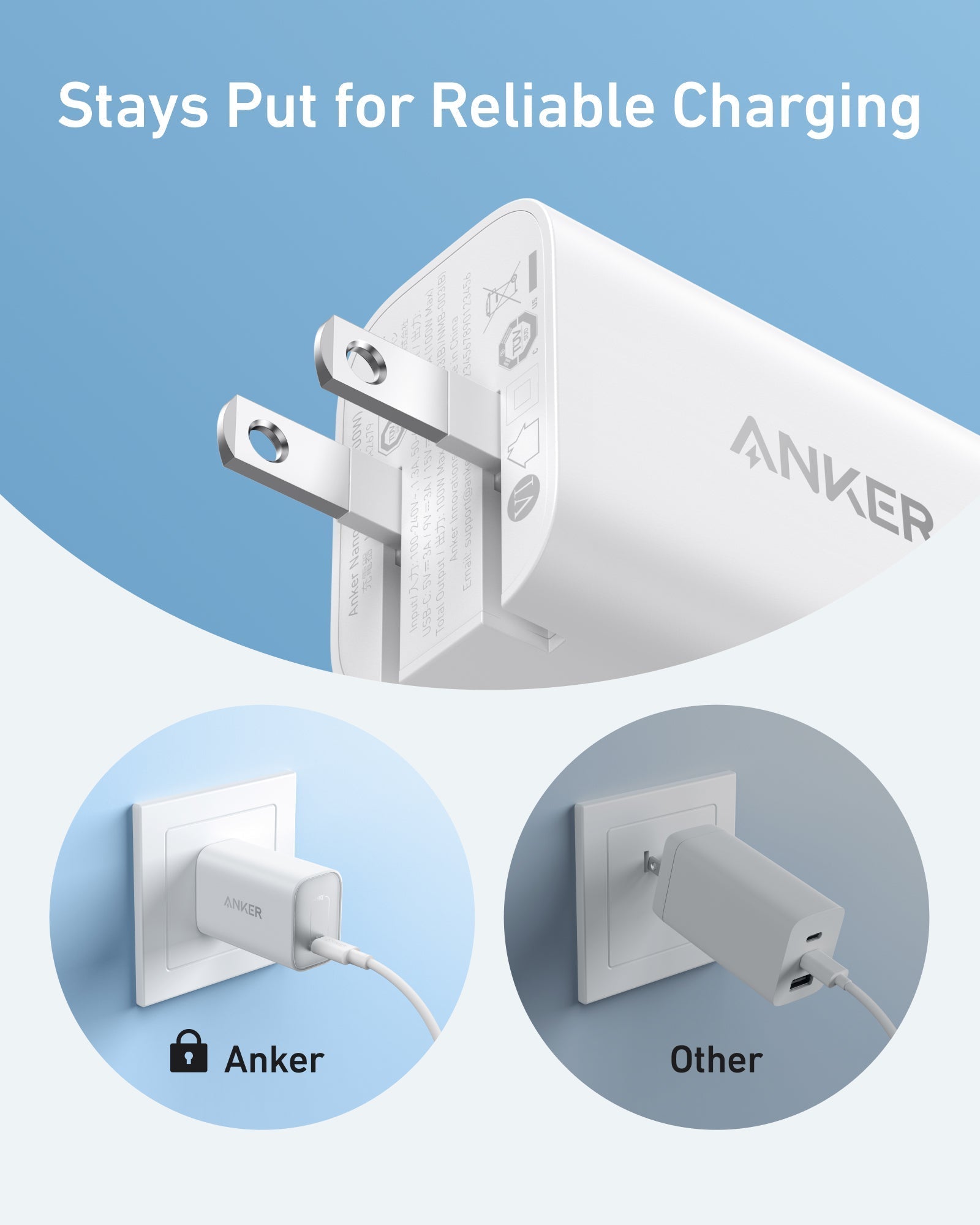 Anker charger with reliable secure charging for Anker