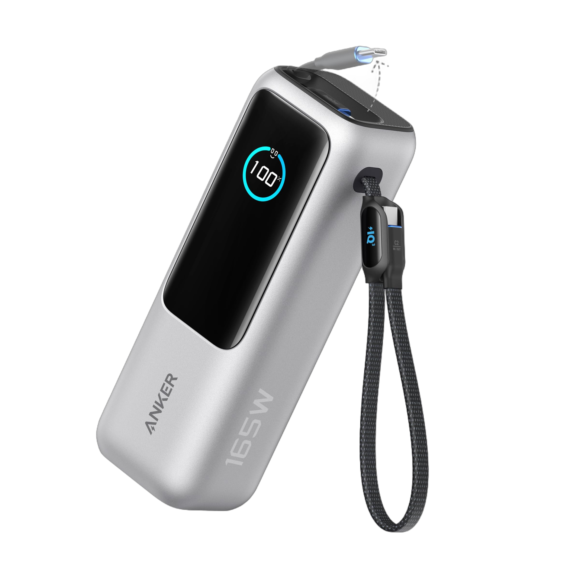 Anker with silver finish for 165W fast charging