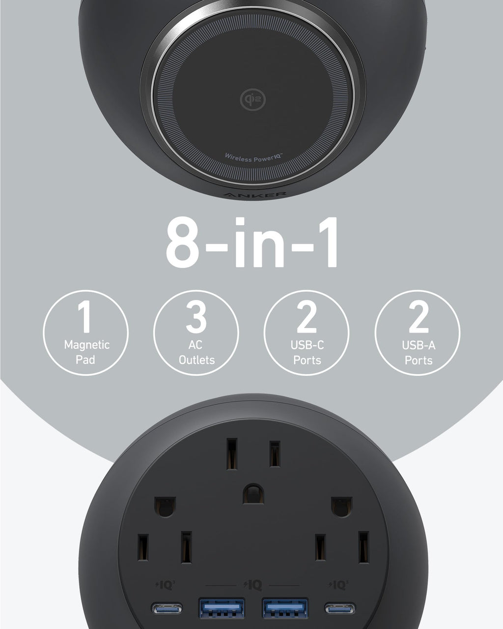 Anker 8-in-1 charging hub with multiple ports for Wireless PowerIQ