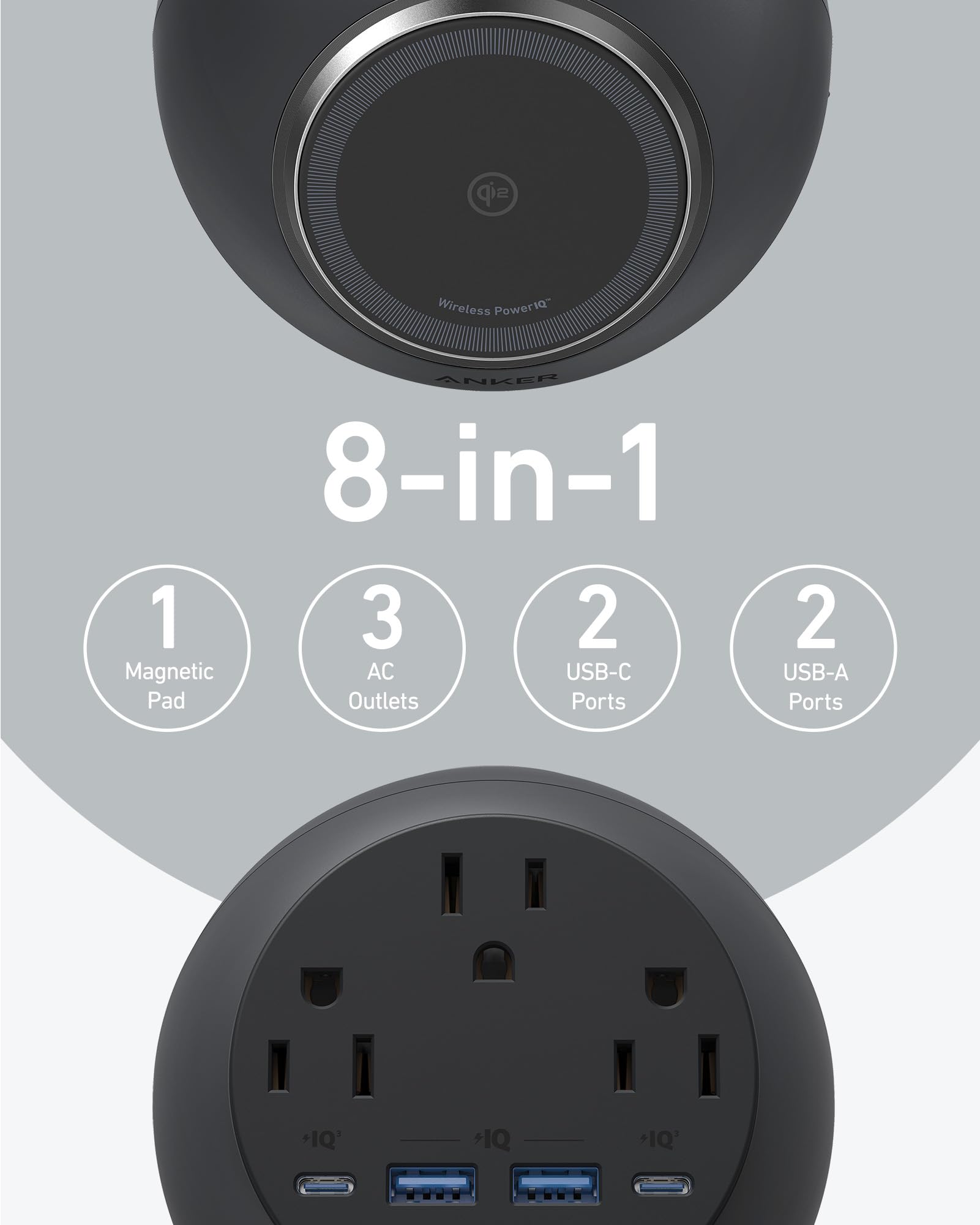 Anker 8-in-1 charging hub with multiple ports for Wireless PowerIQ