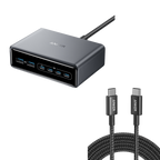 Anker Prime Charger (200W, 6 Ports, GaN) and USB-C to USB-C 100W Cable (10 ft)