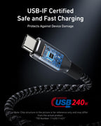 Anker Prime Charger (160W, 3 Ports, Smart Display) and Anker Prime USB-C to USB-C Cable (240W, Upcycled-Braided)