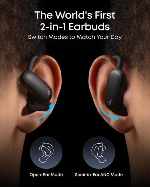 AeroFit 2 Pro｜Dual-Form Earbuds with Open-Ear and Active Noise Cancellation Form