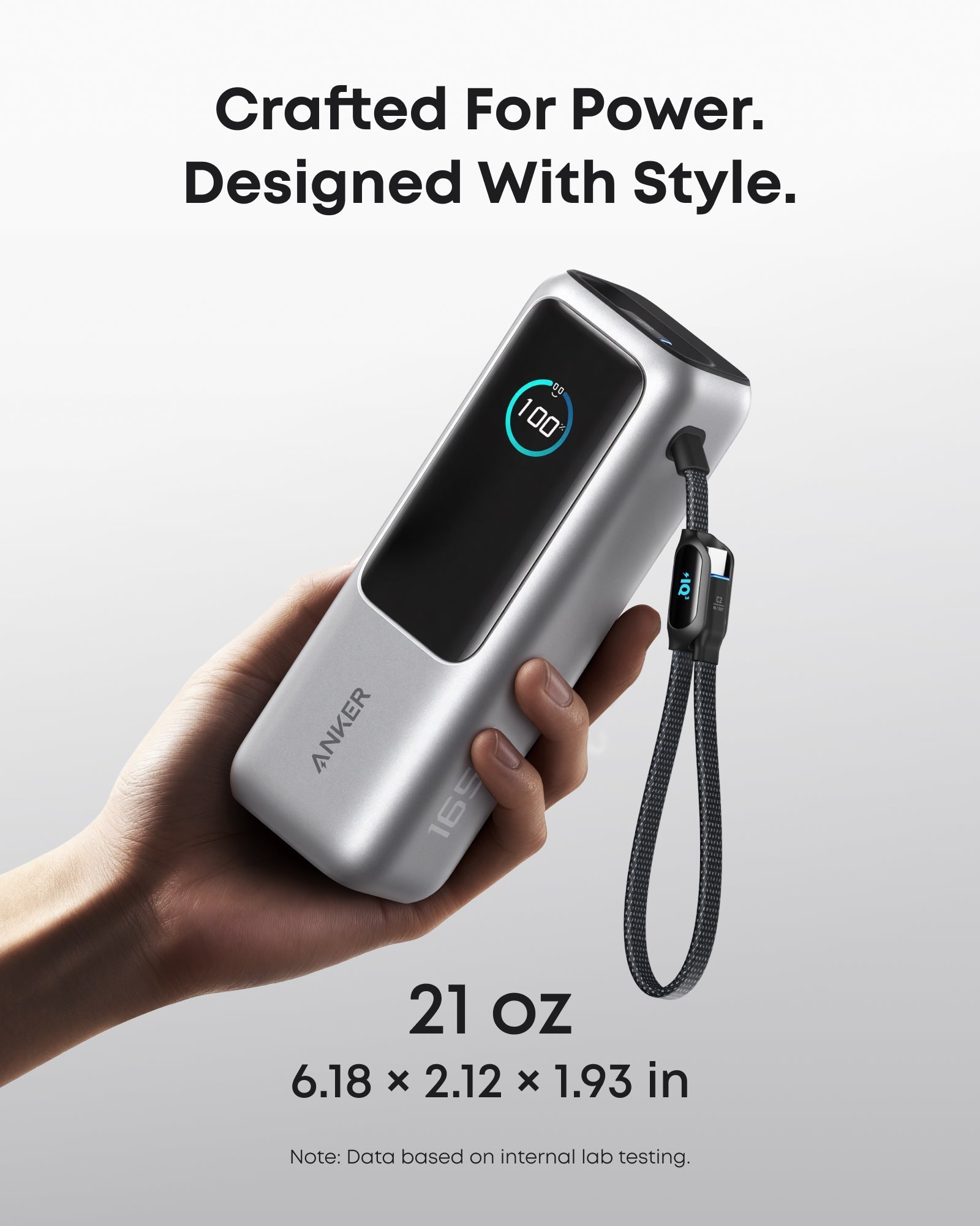 Anker Laptop Power Bank (25K, 165W, Built-In and Retractable Cables) WM