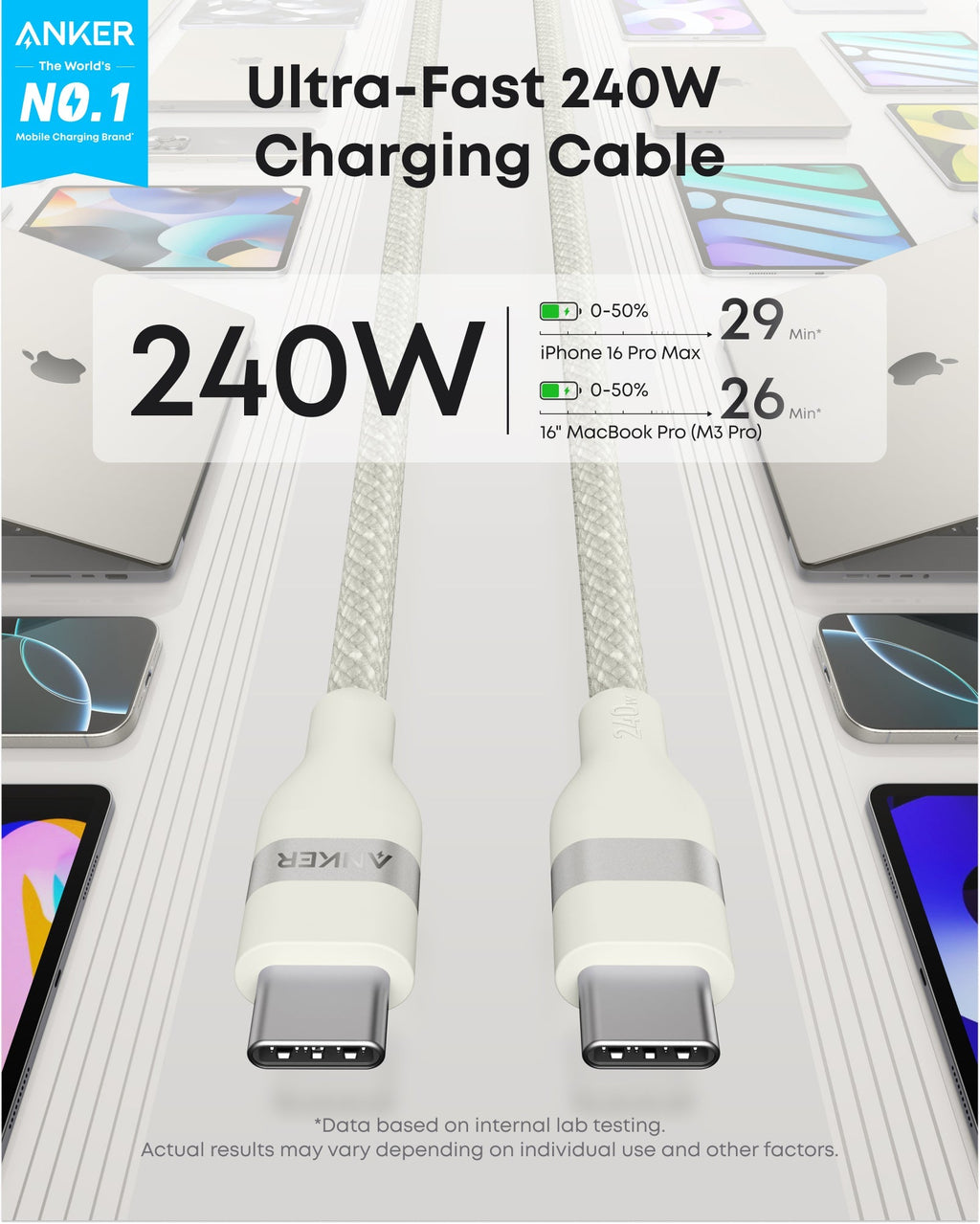 Anker Laptop Power Bank (25K, 165W, Built-In and Retractable Cables) WM