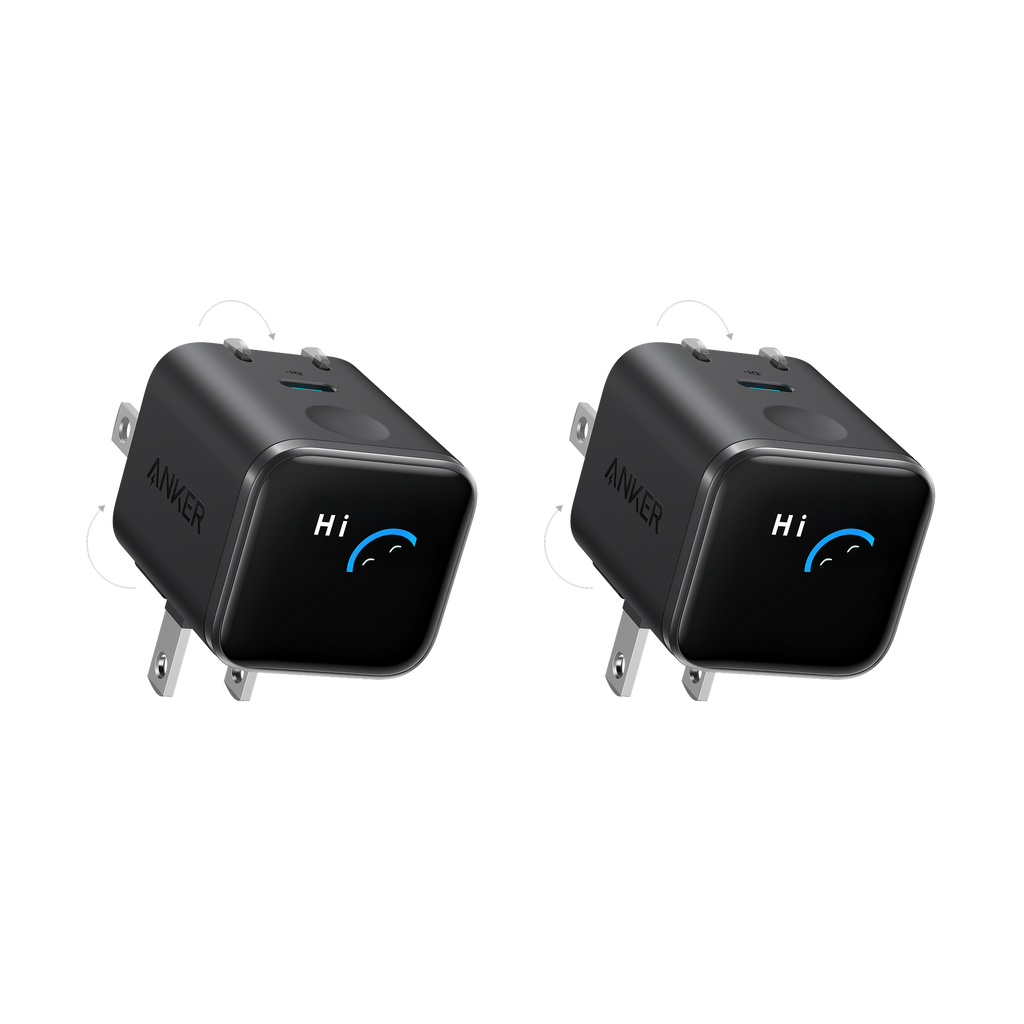 Anker Nano Charger (45W, Smart Display, 180° Foldable, 2-Pack)