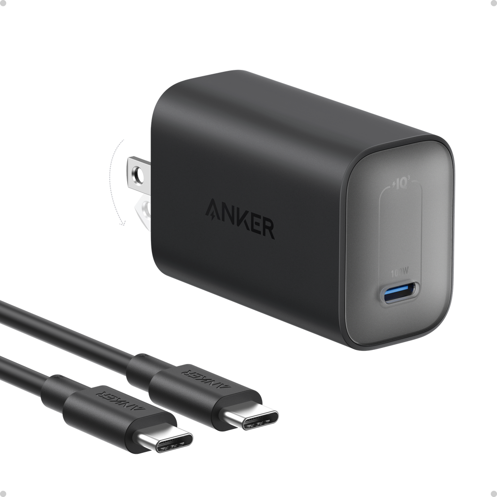Anker 100W charger with foldable plug for fast charging