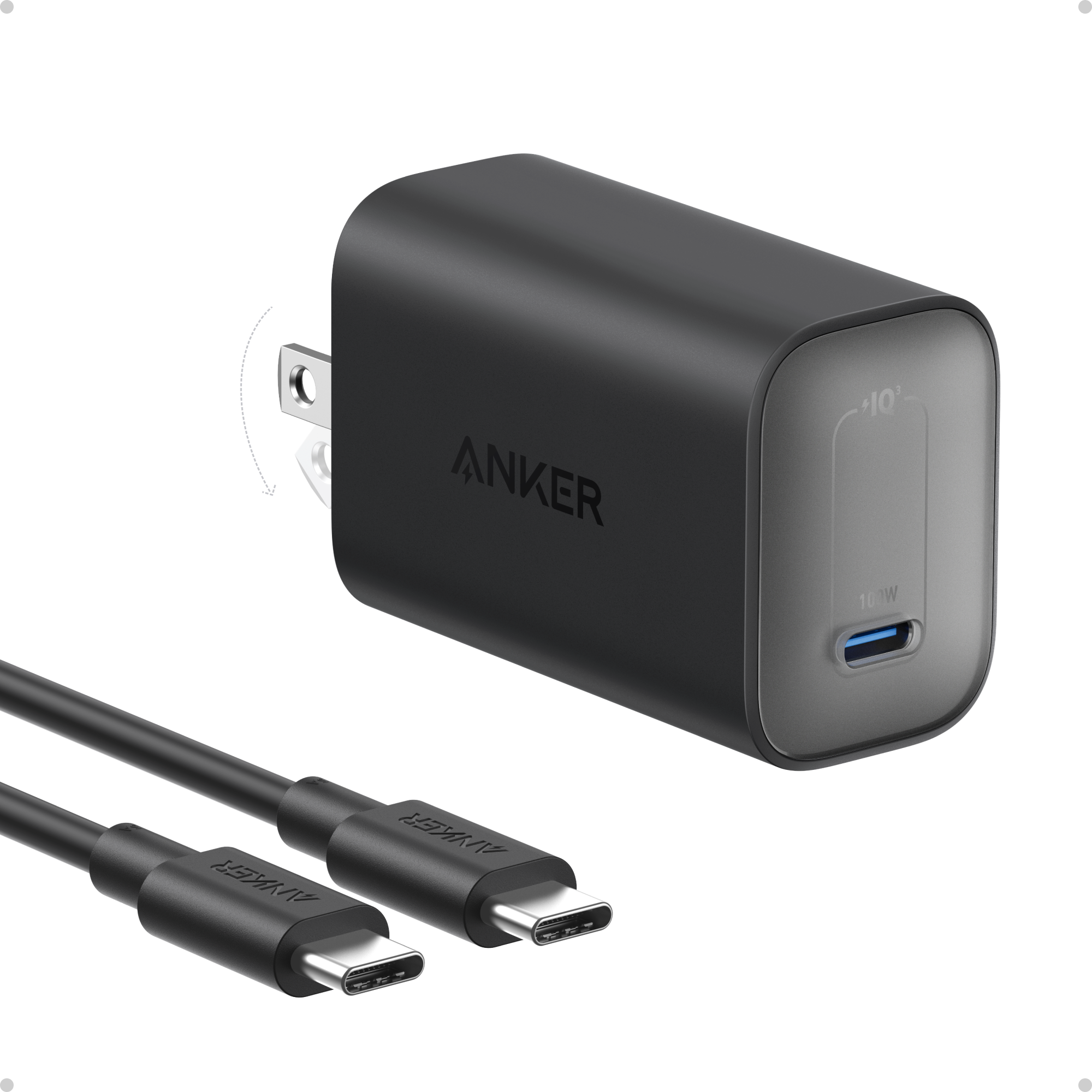 Anker 100W charger with foldable plug for fast charging