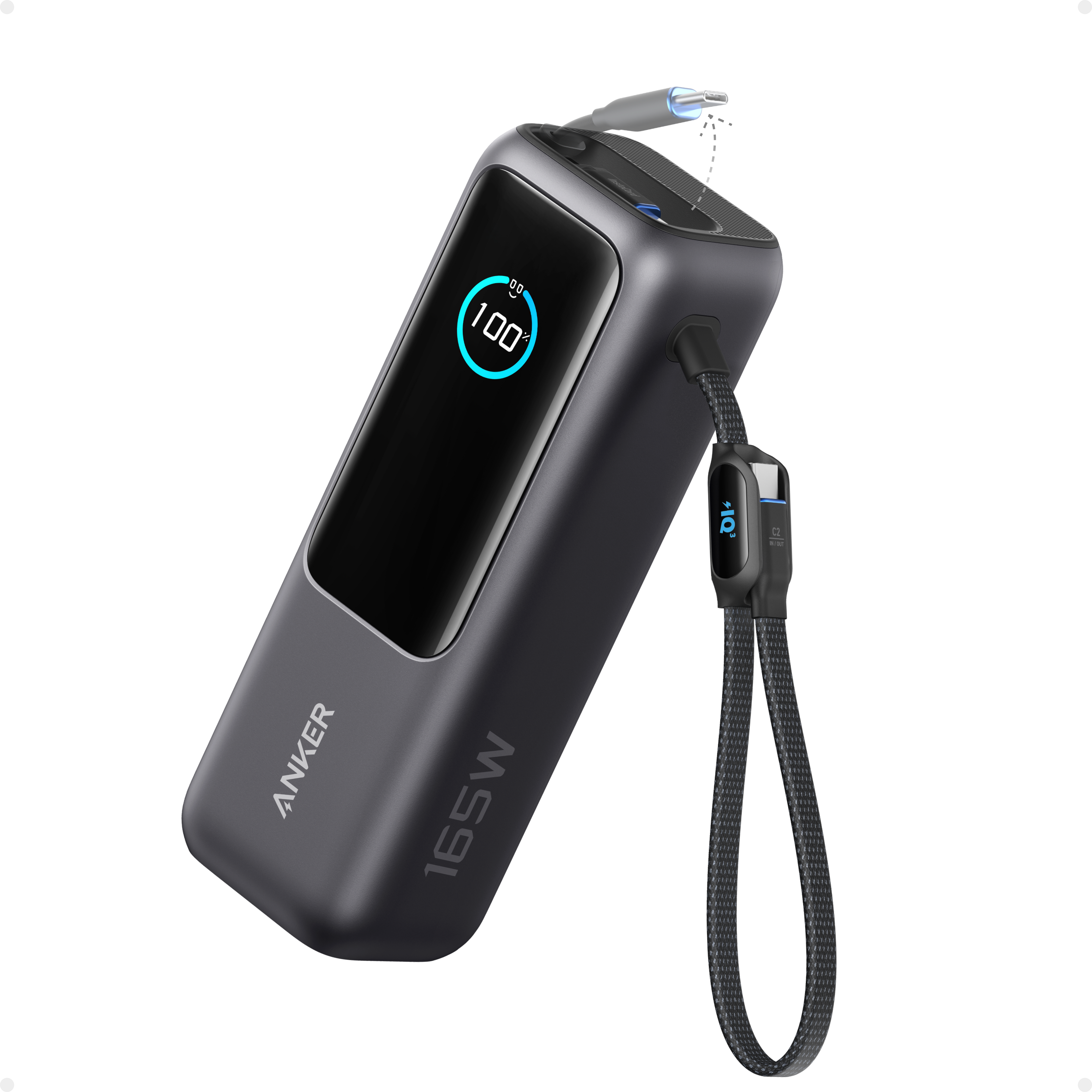 Anker Laptop Power Bank (25K, 165W, Built-In and Retractable Cables) WM