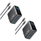 2-Pack Anker Laptop Charger (140W, 4-Port, PD 3.1) with 2-Pack USB-C Cable