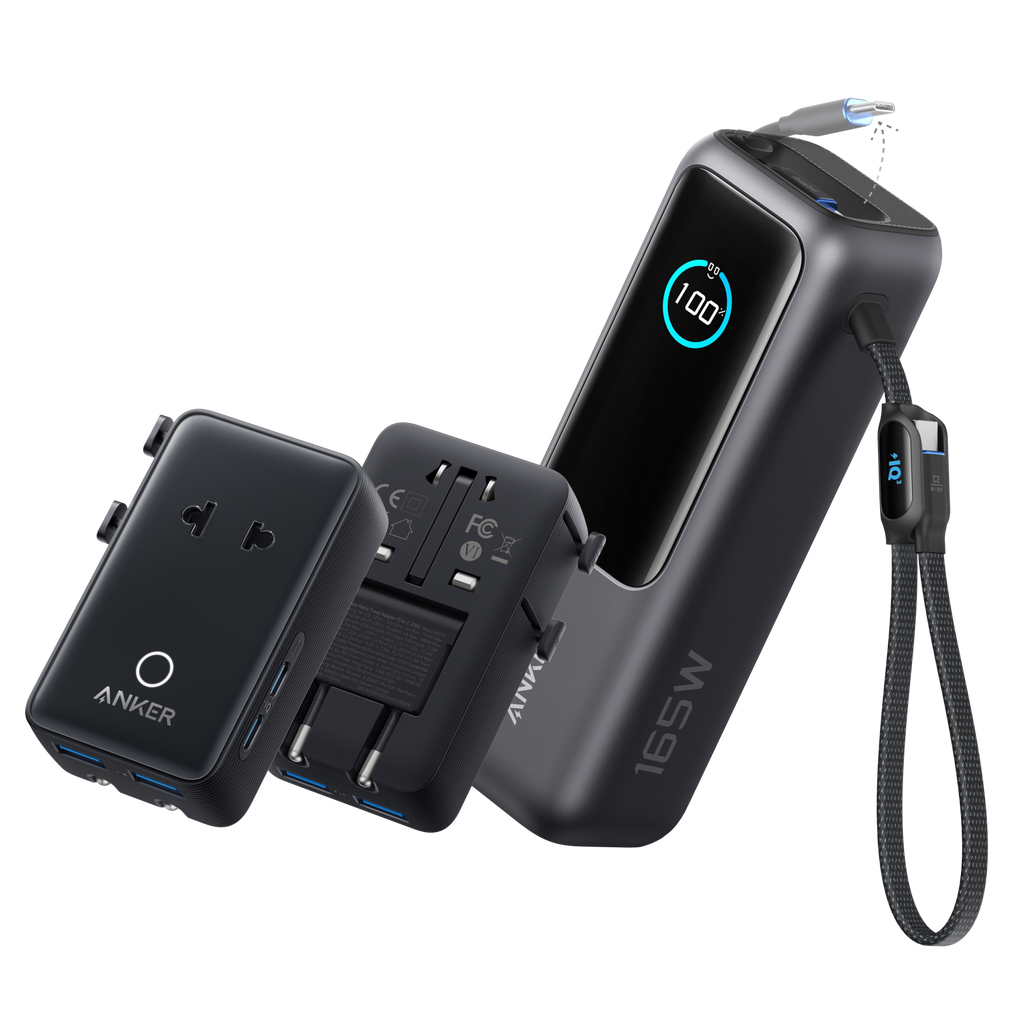 Anker Laptop Power Bank (25K, 165W, Built-In and Retractable Cables) WM