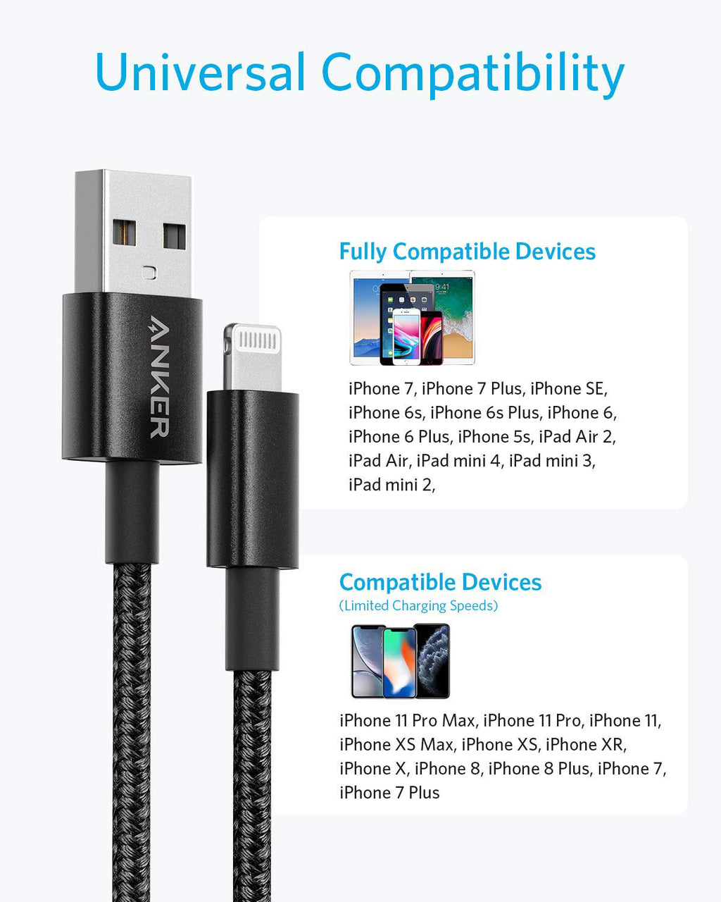 Refurbished Anker 331 USB-A to Lightning Cable (Nylon)