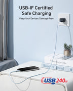 Anker 240W charging cable with USB-C for safe power