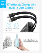 Anker Zolo Power Bank (20K, Built-In USB-C and Lightning Cable)