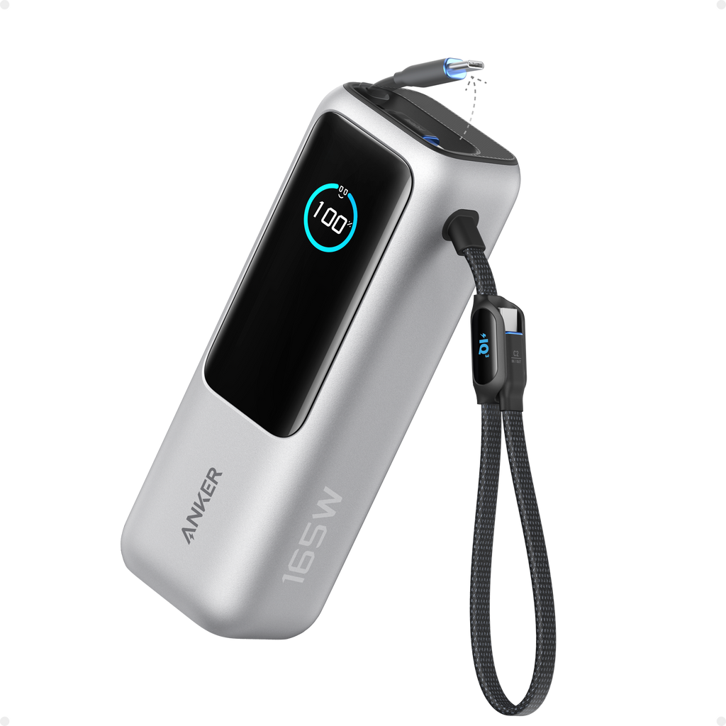 Anker Laptop Power Bank (25K, 165W, Built-In and Retractable Cables) WM