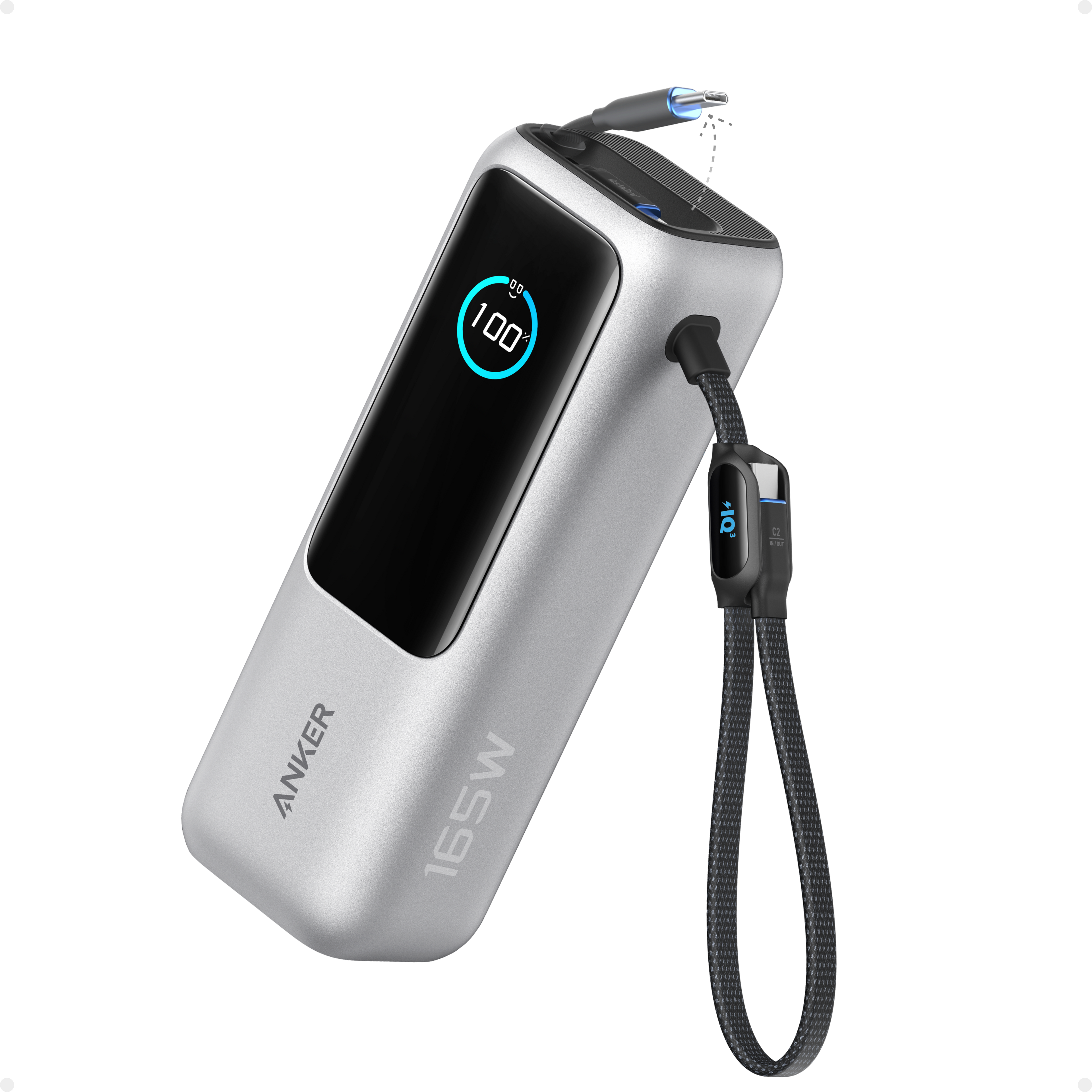 Anker Laptop Power Bank (25K, 165W, Built-In and Retractable Cables) WM
