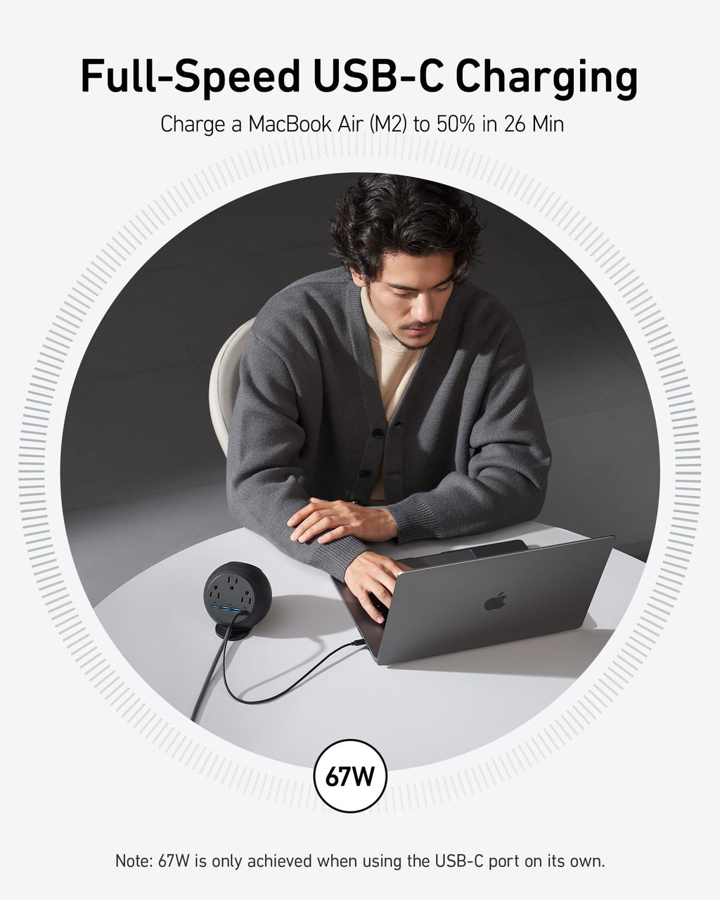 Anker charging station for MacBook Air with 67W fast USB-C