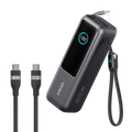 Anker Laptop Power Bank (25K, 165W, Built-In and Retractable Cables) and Anker USB-C to USB-C Cable (6 ft, 240W, Upcycled-Braided)