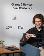 Anker with dual device charging for phone and tablet