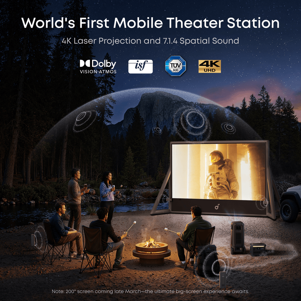 soundcore nebula x1 pro 4k laser projector for camping