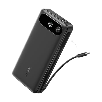 Anker portable charger with built-in cable for fast charging