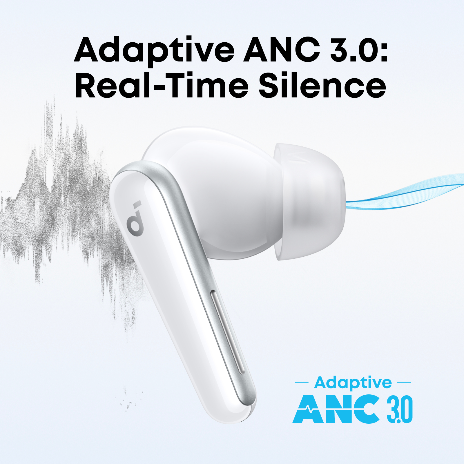 soundcore in-ear earbuds with Adaptive ANC 3.0 for real-time silence