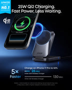 Anker Prime Wireless Charging Station (3-in-1, MagGo, AirCool, Foldable) and Anker Prime USB-C to USB-C Cable (240W, Upcycled-Braided)