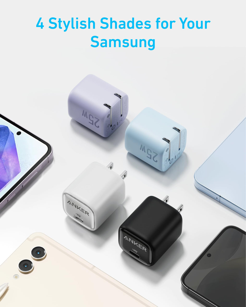 Anker charger in four shades for Samsung devices