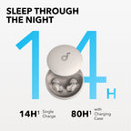 soundcore ANC earbuds with 14-hour sleep battery and charging case