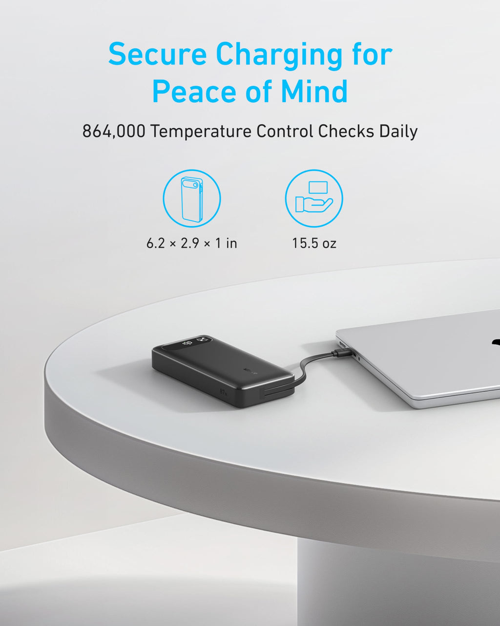 Anker portable charger with temperature control for peace of mind