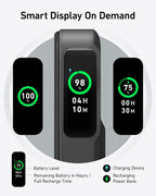 Anker power bank display with battery level and recharge time