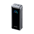 Anker portable charger with digital display showing 100% for Keyword