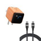 Anker Nano Charger (45W, Smart Display, 180° Foldable) and USB-C to USB-C Cable