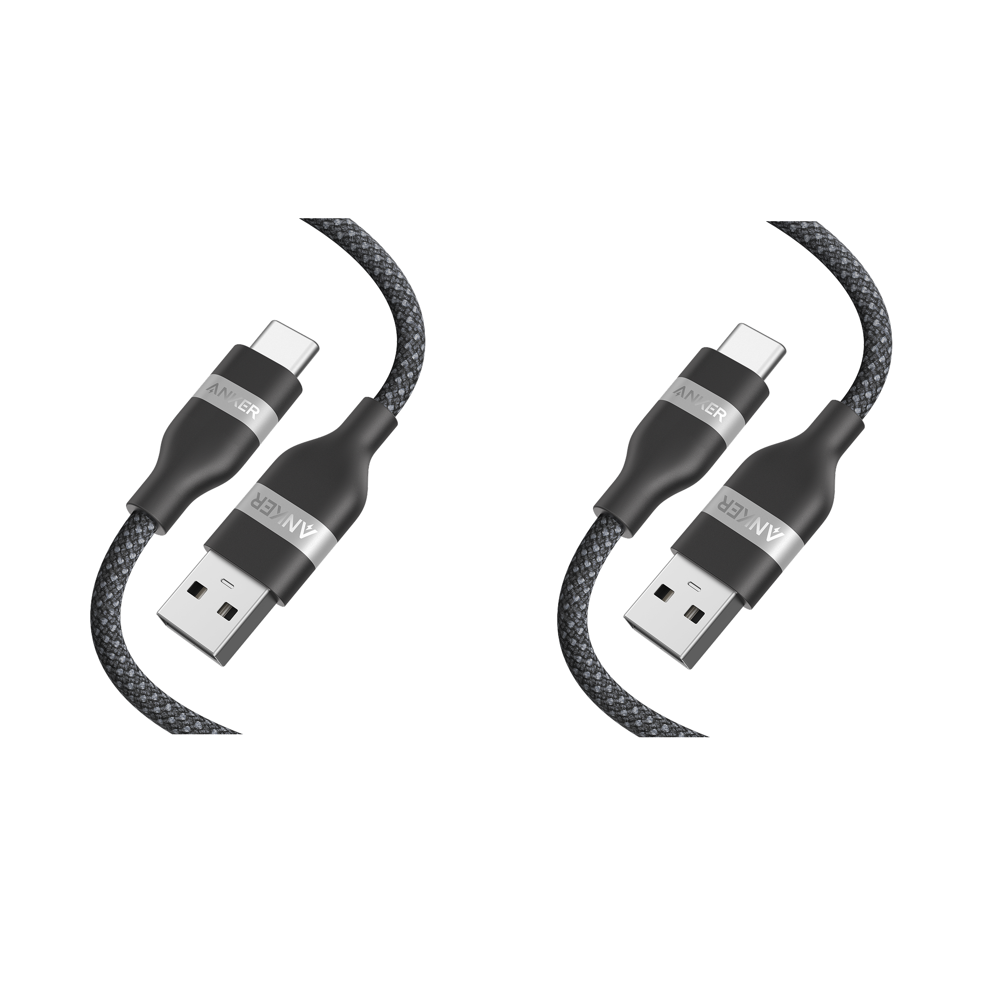 Anker USB-A to USB-C Cable (6 ft, Upcycled-Braided) 2-Pack