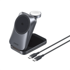 Anker Prime Wireless Charging Station (3-in-1, MagGo, AirCool, Foldable) and Anker Prime USB-C to USB-C Cable (240W, Upcycled-Braided)