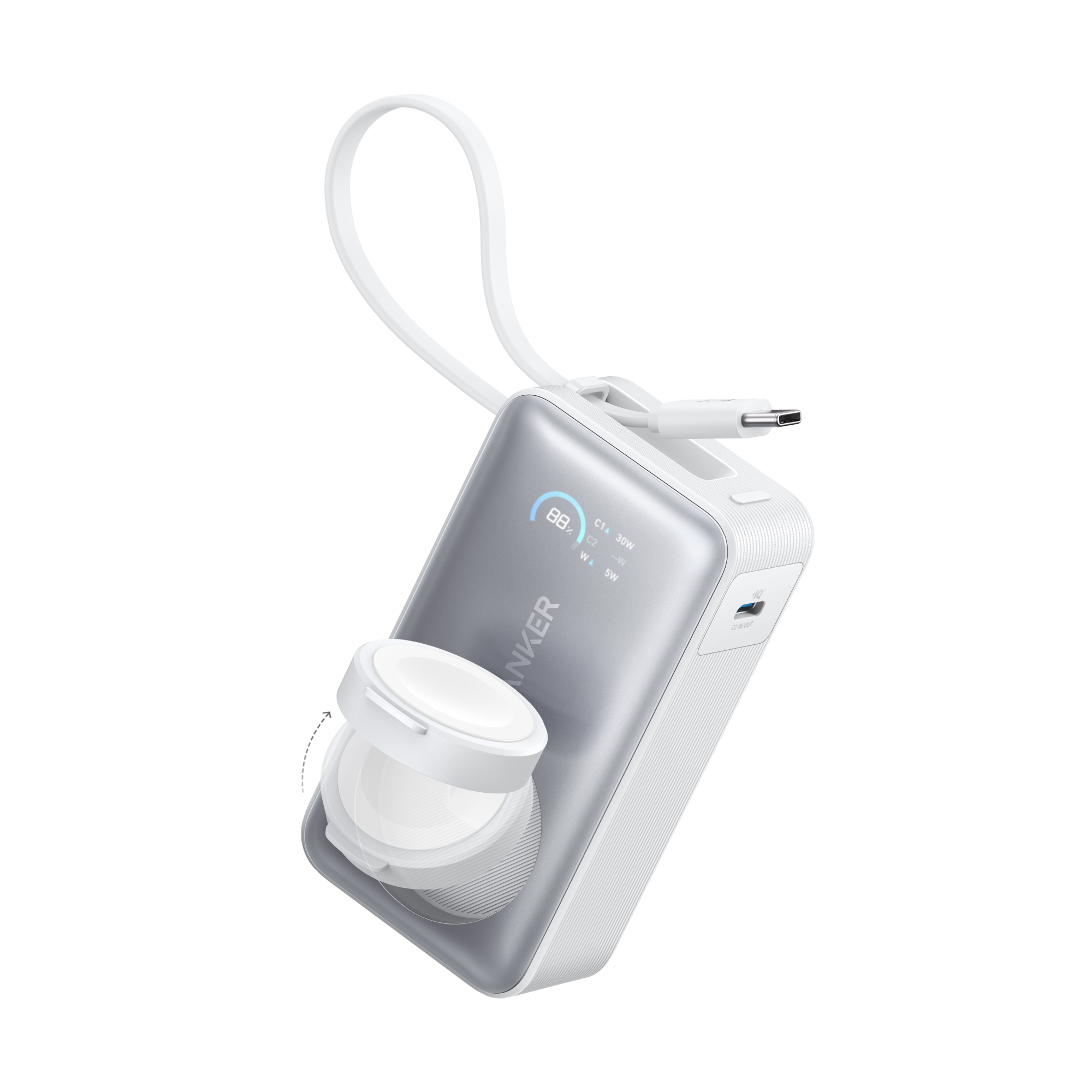 Anker adjustable watch charging with flippable smart display