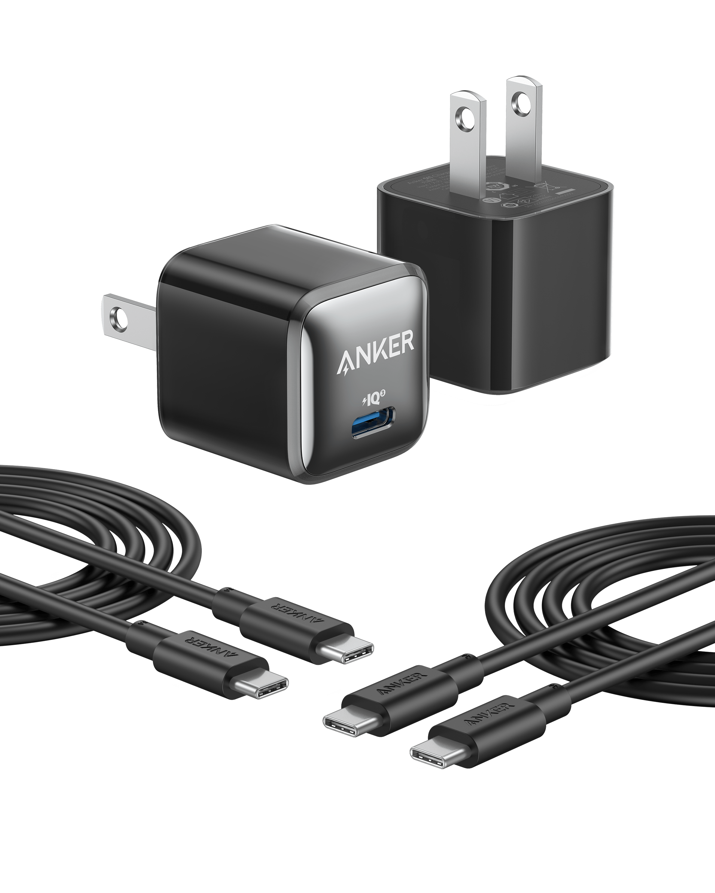 Anker USB-C fast charger with long durable cables for charging